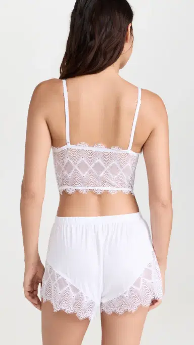 Cosabella Allure Sleep Cami Boxer Pajama Set White | Thumbnail 3 Cosabella Allure Sleep Cami Boxer Pajama Set White | Thumbnail 3