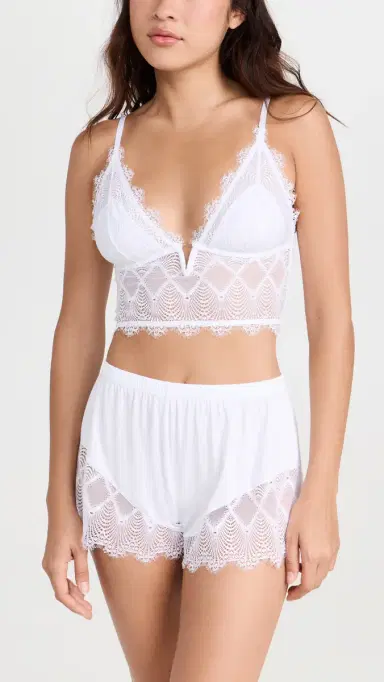 Cosabella Allure Sleep Cami Boxer Pajama Set White | Thumbnail 5 Cosabella Allure Sleep Cami Boxer Pajama Set White | Thumbnail 5