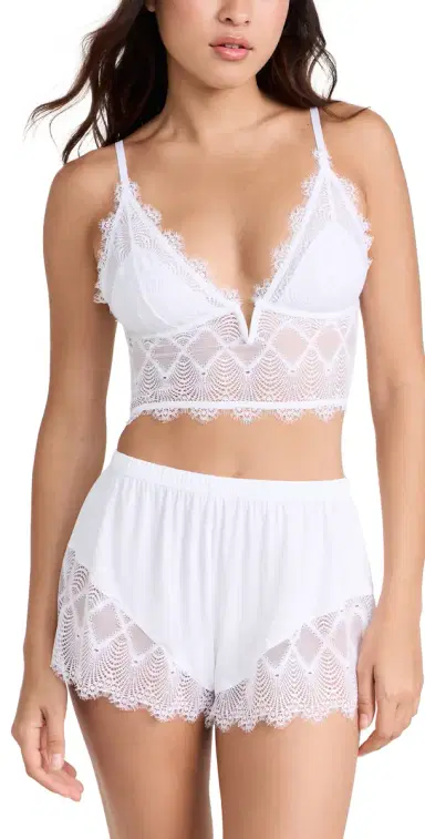 Cosabella Allure Sleep Cami Boxer Pajama Set White | Thumbnail 1 Cosabella Allure Sleep Cami Boxer Pajama Set White | Thumbnail 1