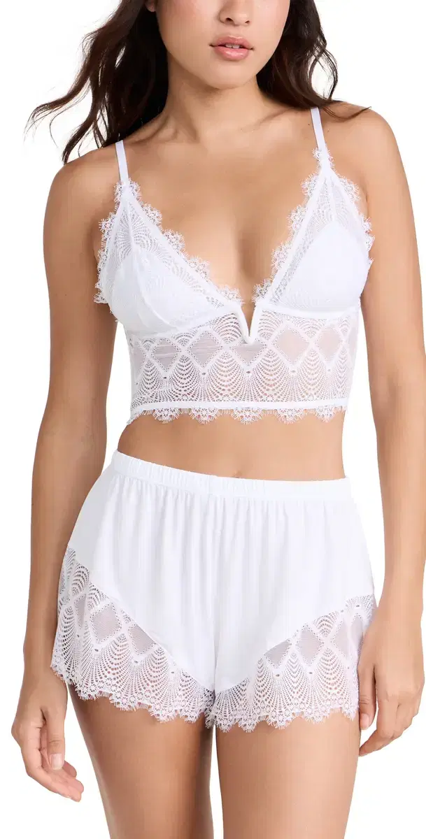 Cosabella Allure Sleep Cami Boxer Pajama Set White