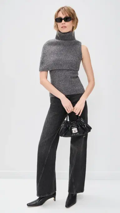 Line & Dot Theron Turtleneck Sweater Grey | Thumbnail 5
