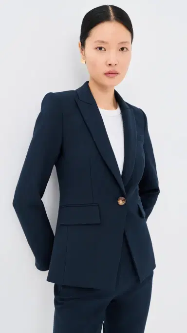 Veronica Beard Single Breasted Miller Dickey Blazer Navy 8 | Thumbnail 2 Veronica Beard Single Breasted Miller Dickey Blazer Navy 8 | Thumbnail 2