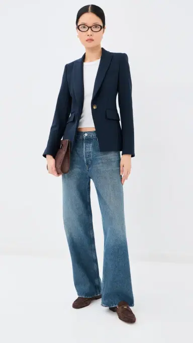 Veronica Beard Single Breasted Miller Dickey Blazer Navy 8 | Thumbnail 6 Veronica Beard Single Breasted Miller Dickey Blazer Navy 8 | Thumbnail 6