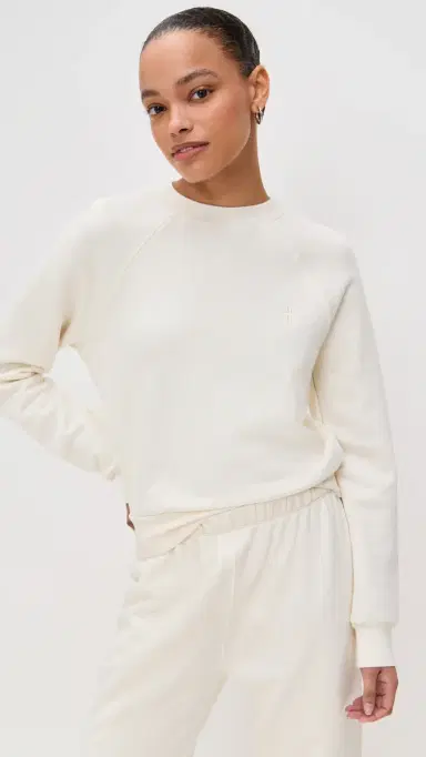 ÉTERNE Shrunken Raglan Sweatshirt Cream M | Thumbnail 2