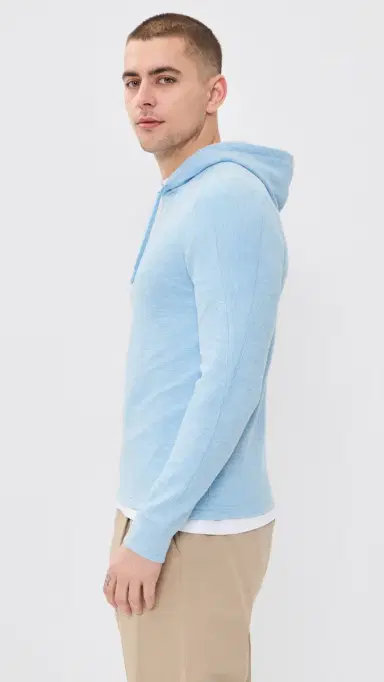 RLX Ralph Lauren Tech Waffle Knit Hoodie Office Blue Heather L | Thumbnail 4 RLX Ralph Lauren Tech Waffle Knit Hoodie Office Blue Heather L | Thumbnail 4