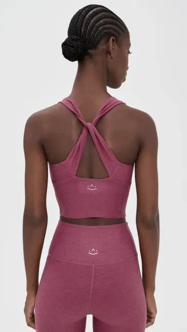 Beyond Yoga Twist Through Cropped Tank Top Smooth Mauve Heather | Thumbnail 3 Beyond Yoga Twist Through Cropped Tank Top Smooth Mauve Heather | Thumbnail 3