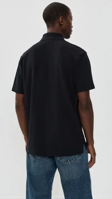 Maison Kitsuné Grey Fox Head Patch Comfort Polo Black L | Thumbnail 3