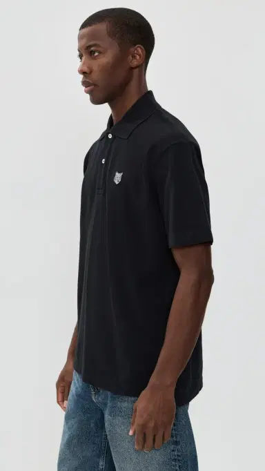 Maison Kitsuné Grey Fox Head Patch Comfort Polo Black L | Thumbnail 4