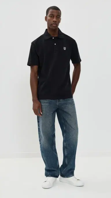 Maison Kitsuné Grey Fox Head Patch Comfort Polo Black L | Thumbnail 5