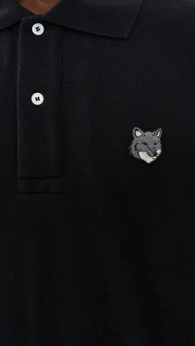 Maison Kitsuné Grey Fox Head Patch Comfort Polo Black L | Thumbnail 6