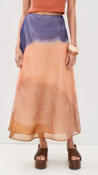 Ulla Johnson Esmeray Organza Silk Midi Skirt Moontide | Thumbnail 2 Ulla Johnson Esmeray Organza Silk Midi Skirt Moontide | Thumbnail 2