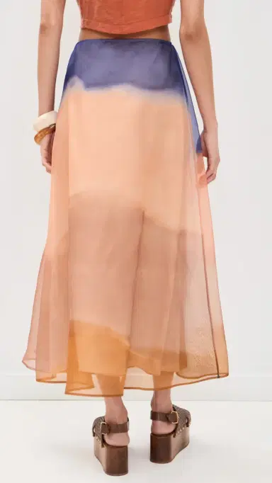 Ulla Johnson Esmeray Organza Silk Midi Skirt Moontide | Thumbnail 3 Ulla Johnson Esmeray Organza Silk Midi Skirt Moontide | Thumbnail 3