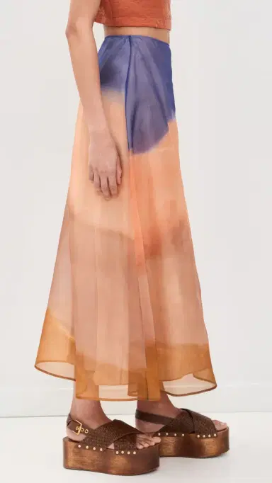 Ulla Johnson Esmeray Organza Silk Midi Skirt Moontide | Thumbnail 4 Ulla Johnson Esmeray Organza Silk Midi Skirt Moontide | Thumbnail 4