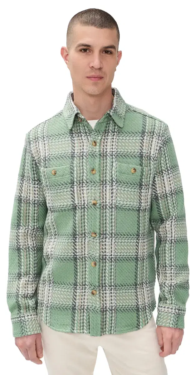 Taylor Stitch The Cutter Overshirt Sage Plaid