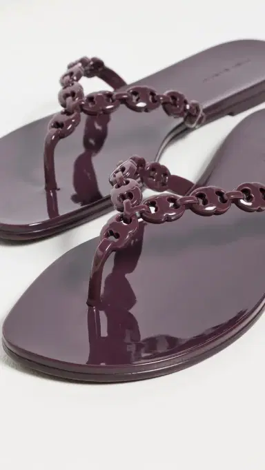 Tory Burch Gemini Link Jelly Sandals Dark Carmine | Thumbnail 6