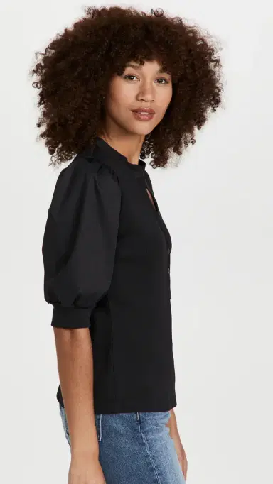 Veronica Beard Jean Coralee Top Black L | Thumbnail 4
