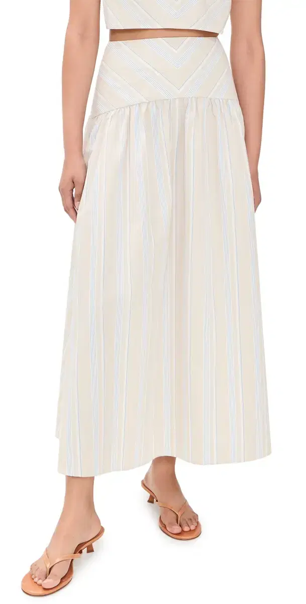 HEVRON Adaline Skirt Beige Stripe