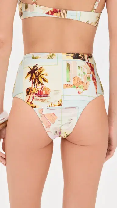MINKPINK Dolce High Waisted Bikini Bottoms Vintage Postcards S | Thumbnail 3