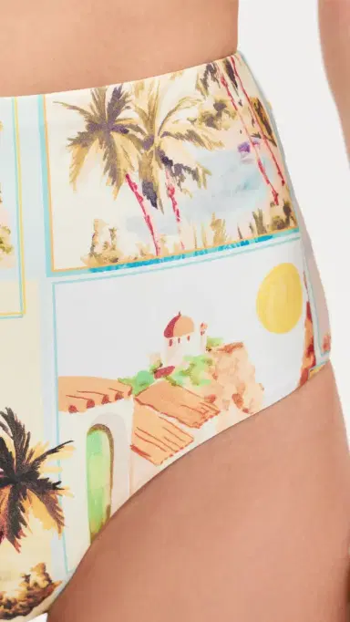 MINKPINK Dolce High Waisted Bikini Bottoms Vintage Postcards S | Thumbnail 5