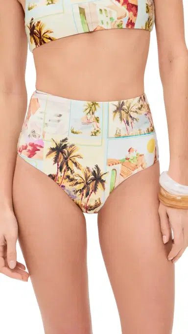MINKPINK Dolce High Waisted Bikini Bottoms Vintage Postcards S | Thumbnail 6