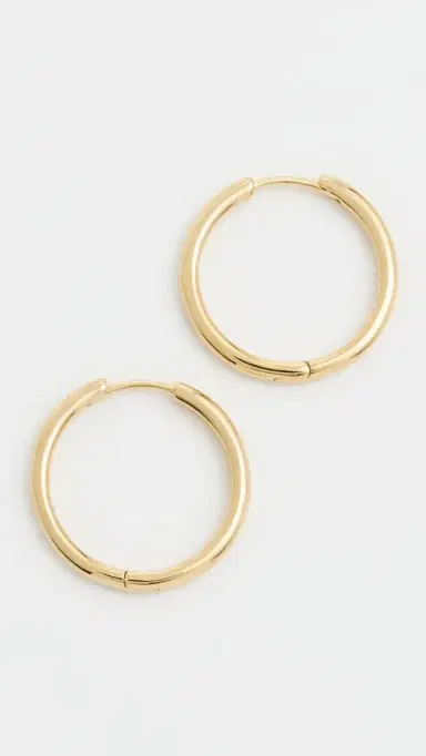 Madewell Demi Skinny Medium Hoop Earrings 14K | Thumbnail 2 Madewell Demi Skinny Medium Hoop Earrings 14K | Thumbnail 2