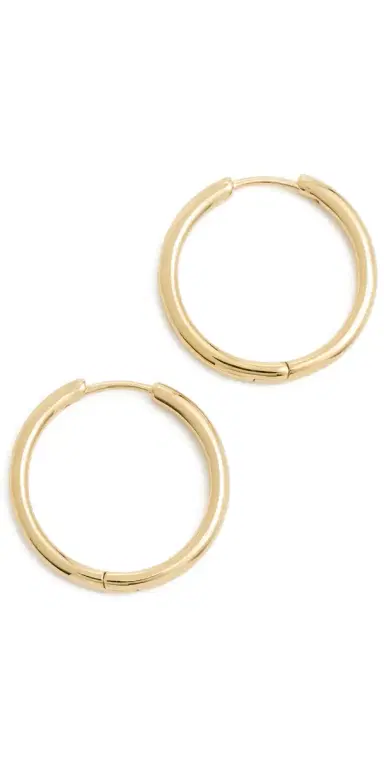 Madewell Demi Skinny Medium Hoop Earrings 14K | Thumbnail 1 Madewell Demi Skinny Medium Hoop Earrings 14K | Thumbnail 1