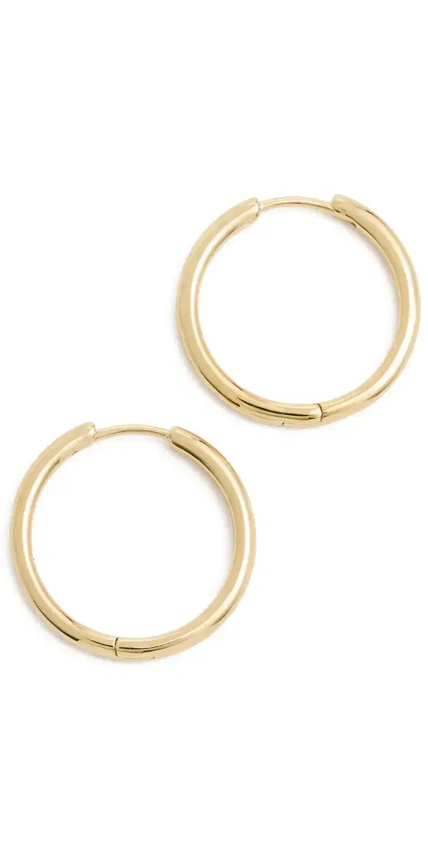 Madewell Demi Skinny Medium Hoop Earrings 14K Gold One Size