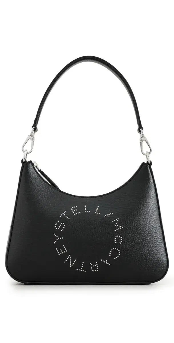 Embossed Logo Hobo Shoulder Bag Black One Size