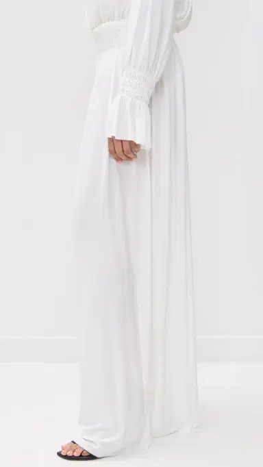 Norma Kamali Wide Leg Peasant Pants Snow White | Thumbnail 4 Norma Kamali Wide Leg Peasant Pants Snow White | Thumbnail 4
