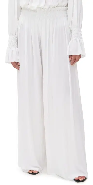 Norma Kamali Wide Leg Peasant Pants Snow White | Thumbnail 1 Norma Kamali Wide Leg Peasant Pants Snow White | Thumbnail 1
