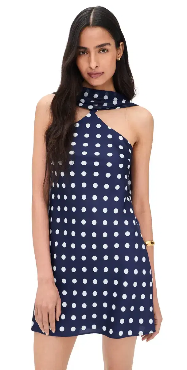 Hendrix Dress Navy White Dots