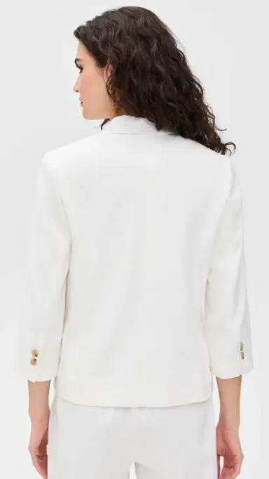 Vince Linen Shrunken Blazer Off White 8 | Thumbnail 3