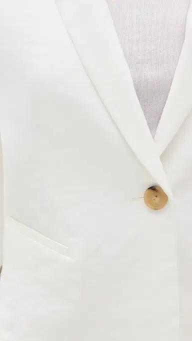 Vince Linen Shrunken Blazer Off White 8 | Thumbnail 6