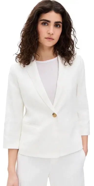 Vince Linen Shrunken Blazer Off White 8 | Thumbnail 1