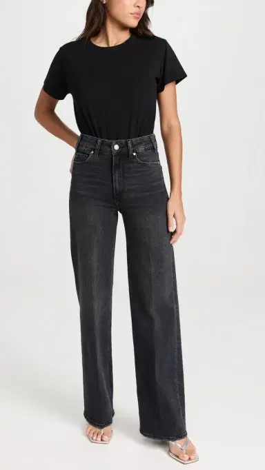 PAIGE Sasha 32 Jeans Viper Black Distressed 24 | Thumbnail 5