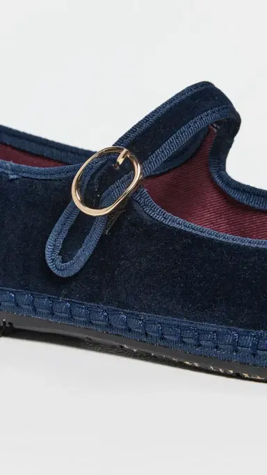 Flabelus Molly Velvet Mary Jane Flats Dark Blue 37 | Thumbnail 6 Flabelus Molly Velvet Mary Jane Flats Dark Blue 37 | Thumbnail 6