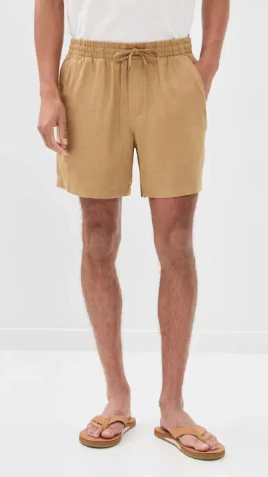 Polo Ralph Lauren Linen Pull On Prepster Shorts 6 Cafe Tan | Thumbnail 2