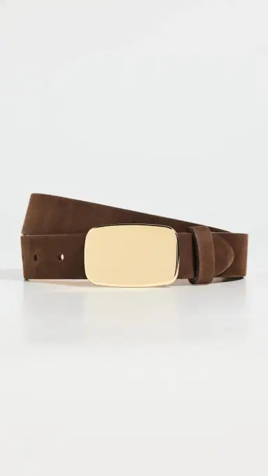 L'Agence Hennie Sleek Leather Belt Chocolate Nubuck | Thumbnail 2