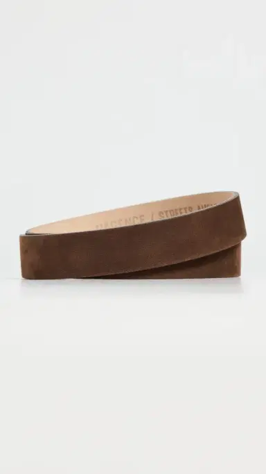 L'Agence Hennie Sleek Leather Belt Chocolate Nubuck | Thumbnail 4