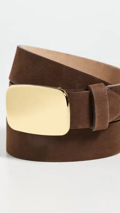 L'Agence Hennie Sleek Leather Belt Chocolate Nubuck | Thumbnail 5