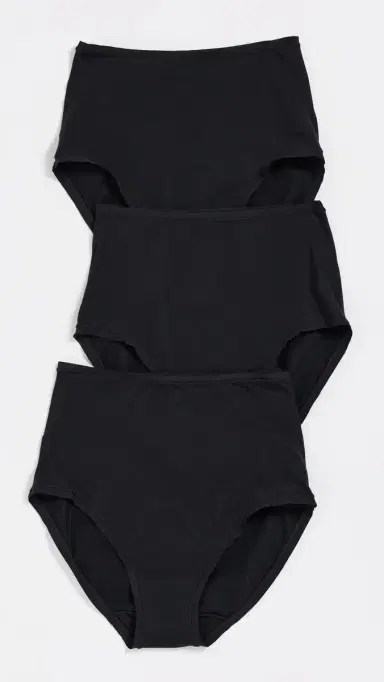 Natori Bliss Bare Cotton High Waist Briefs 3 Pack Black S | Thumbnail 2
