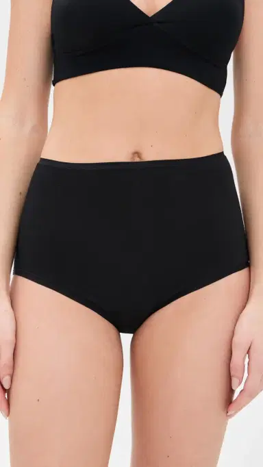 Natori Bliss Bare Cotton High Waist Briefs 3 Pack Black S | Thumbnail 3