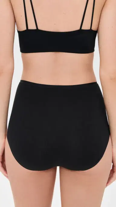 Natori Bliss Bare Cotton High Waist Briefs 3 Pack Black S | Thumbnail 4