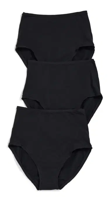 Natori Bliss Bare Cotton High Waist Briefs 3 Pack Black S | Thumbnail 6