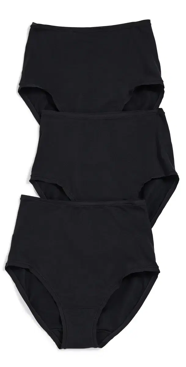 Natori Bliss Bare Cotton High Waist Briefs 3 Pack Black