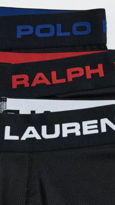 Polo Ralph Lauren Underwear Perfect Pouch esh Boxer Briefs 3 Pack Polo Black | Thumbnail 5