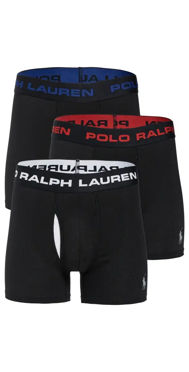 Perfect Pouch Mesh Boxer Briefs 3 Pack Polo Black
