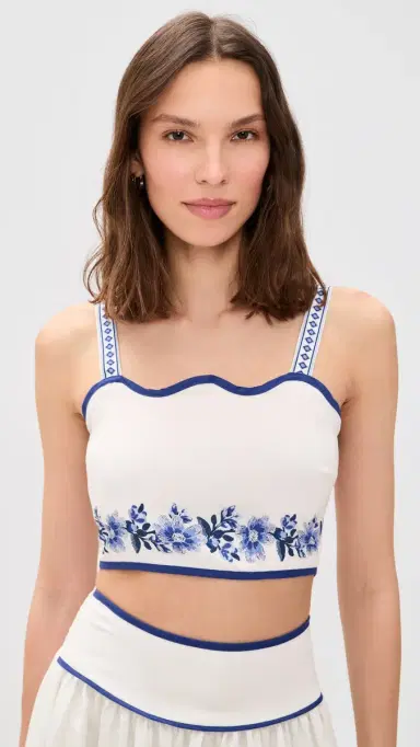 Moon River Floral Crop Top Off White ulti | Thumbnail 2 Moon River Floral Crop Top Off White ulti | Thumbnail 2