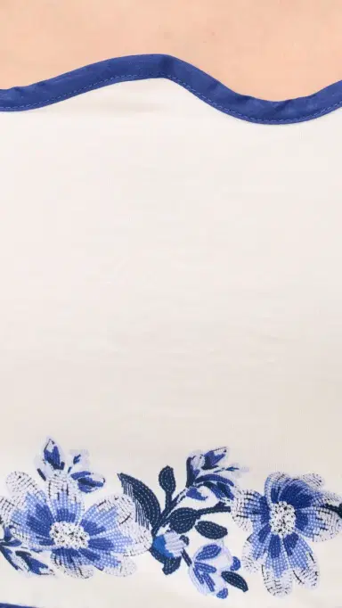 Moon River Floral Crop Top Off White ulti | Thumbnail 6 Moon River Floral Crop Top Off White ulti | Thumbnail 6