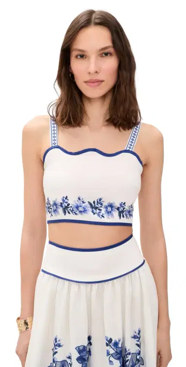 Moon River Floral Crop Top Off White ulti | Thumbnail 1 Moon River Floral Crop Top Off White ulti | Thumbnail 1